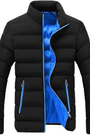 Men Winter Jackets Warm Down Jacket Full Zip Puffer Jacket Quilted Insulated Jacket Warm Puffy Jackets