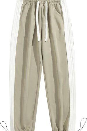 men Casual Linen Harem Pants Drawstring Cropped Trousers Lightweight Loose Summer Beach Pants with Pockets