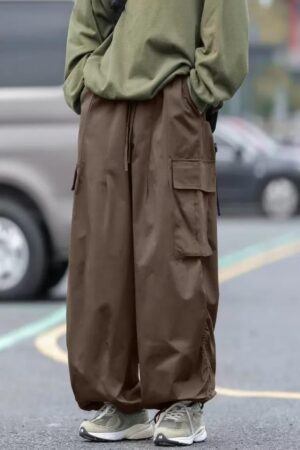 Autumn  Paratrooper Overalls for Men, Loose Cuffs in American Casual Pants